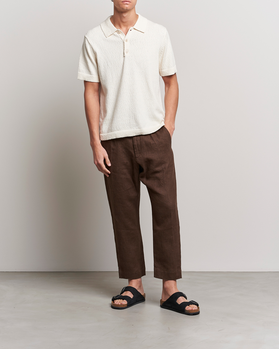 Mies | Housut | NN07 | Bill Pleated Linen Trousers Brown