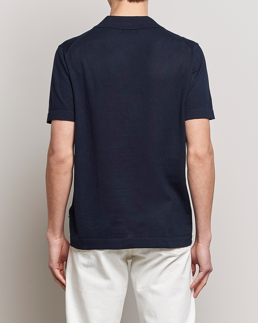 Mies | Pikeet | NN07 | Ryan Cotton/Linen Polo Navy Blue