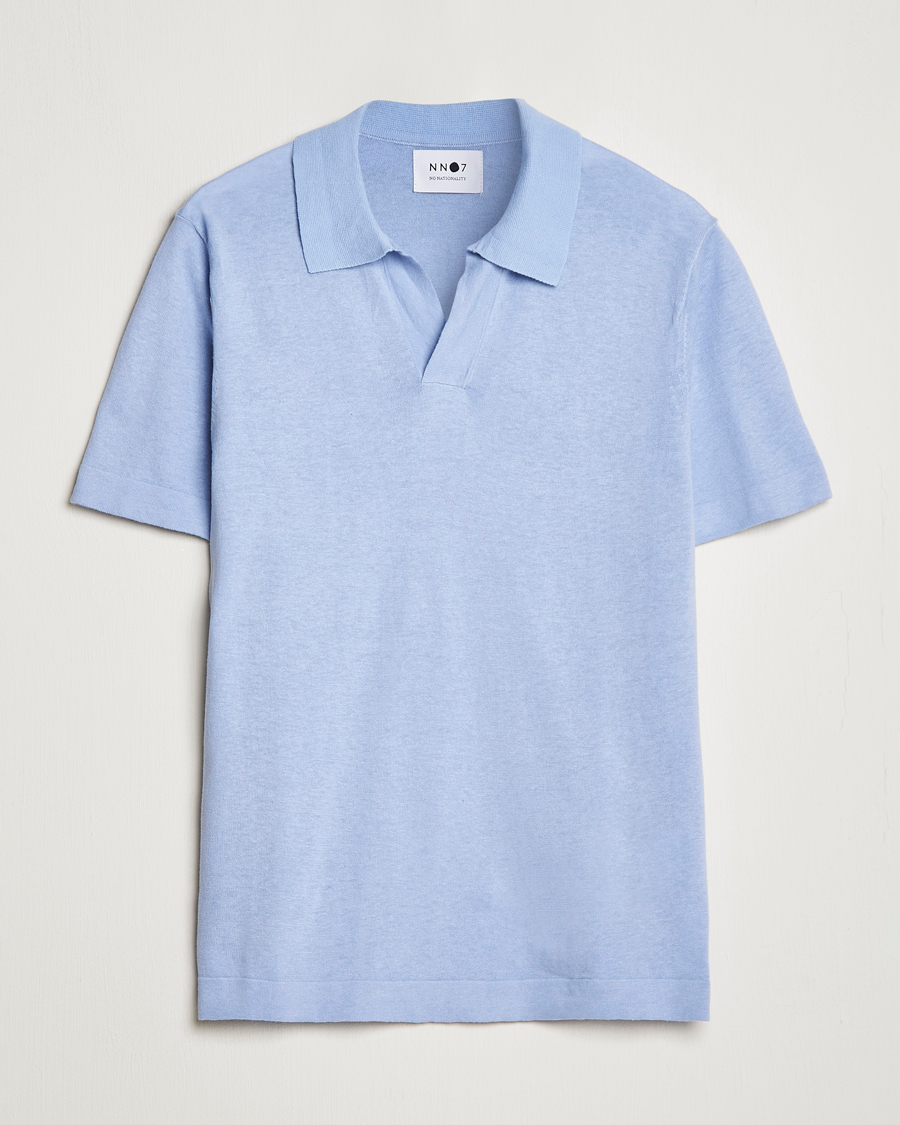 Mies | Pikeet | NN07 | Ryan Cotton/Linen Polo Brunnera Blue
