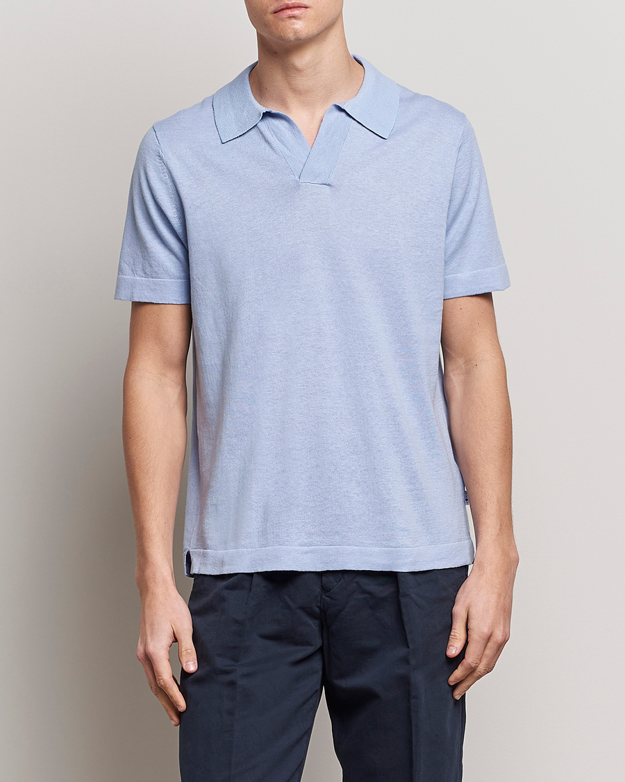 Mies | Pikeet | NN07 | Ryan Cotton/Linen Polo Brunnera Blue