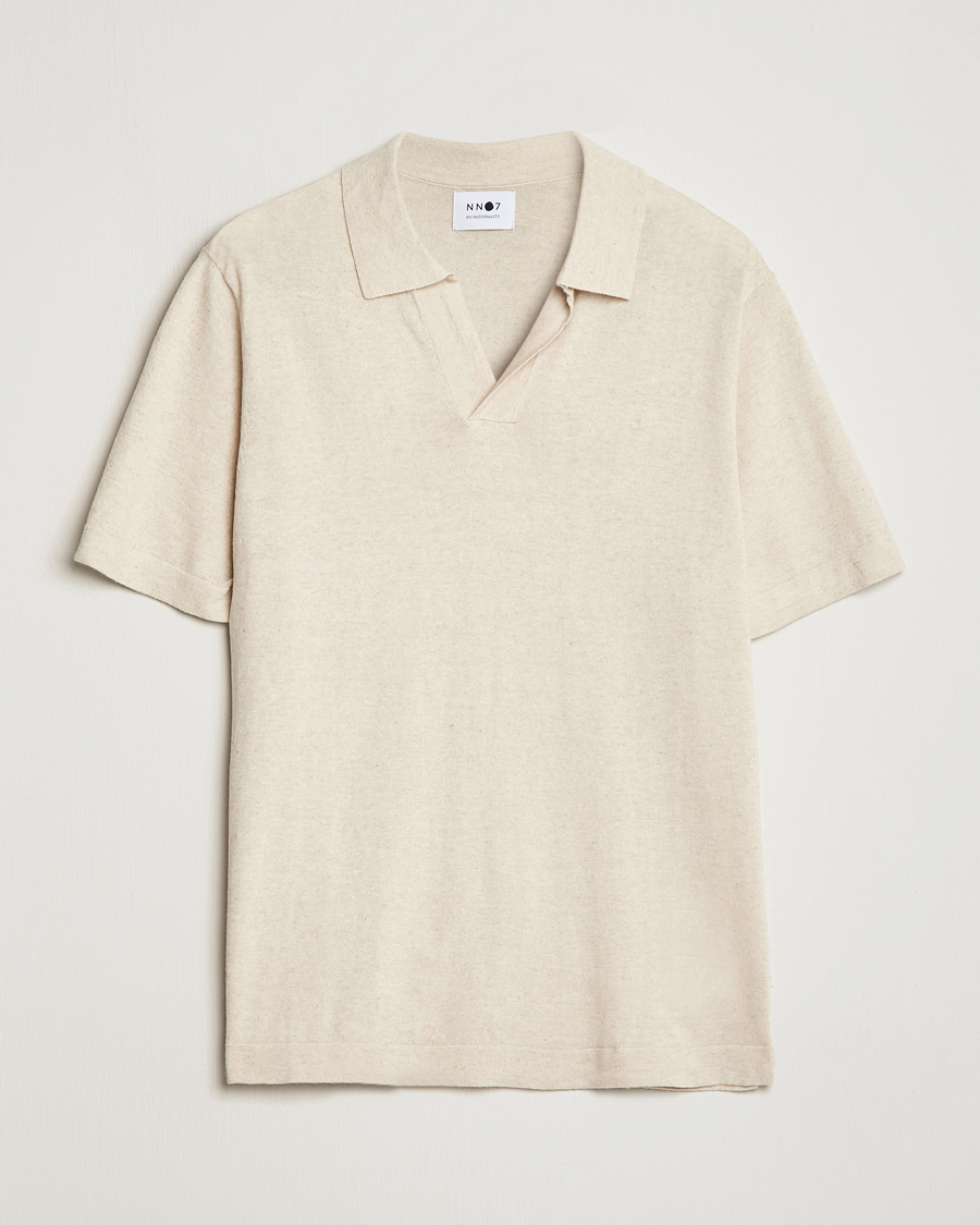 Mies | Pikeet | NN07 | Ryan Cotton/Linen Polo Oat
