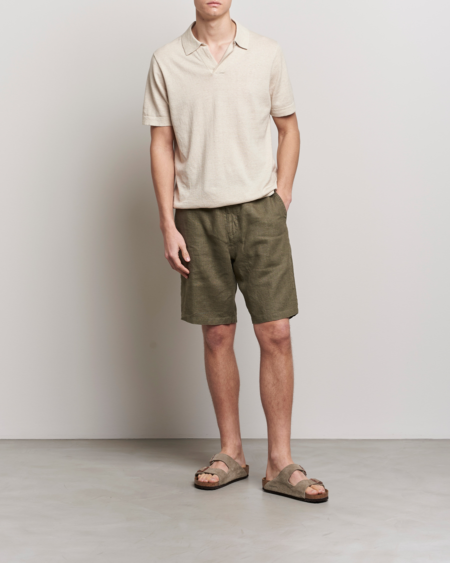 Mies | Pikeet | NN07 | Ryan Cotton/Linen Polo Oat