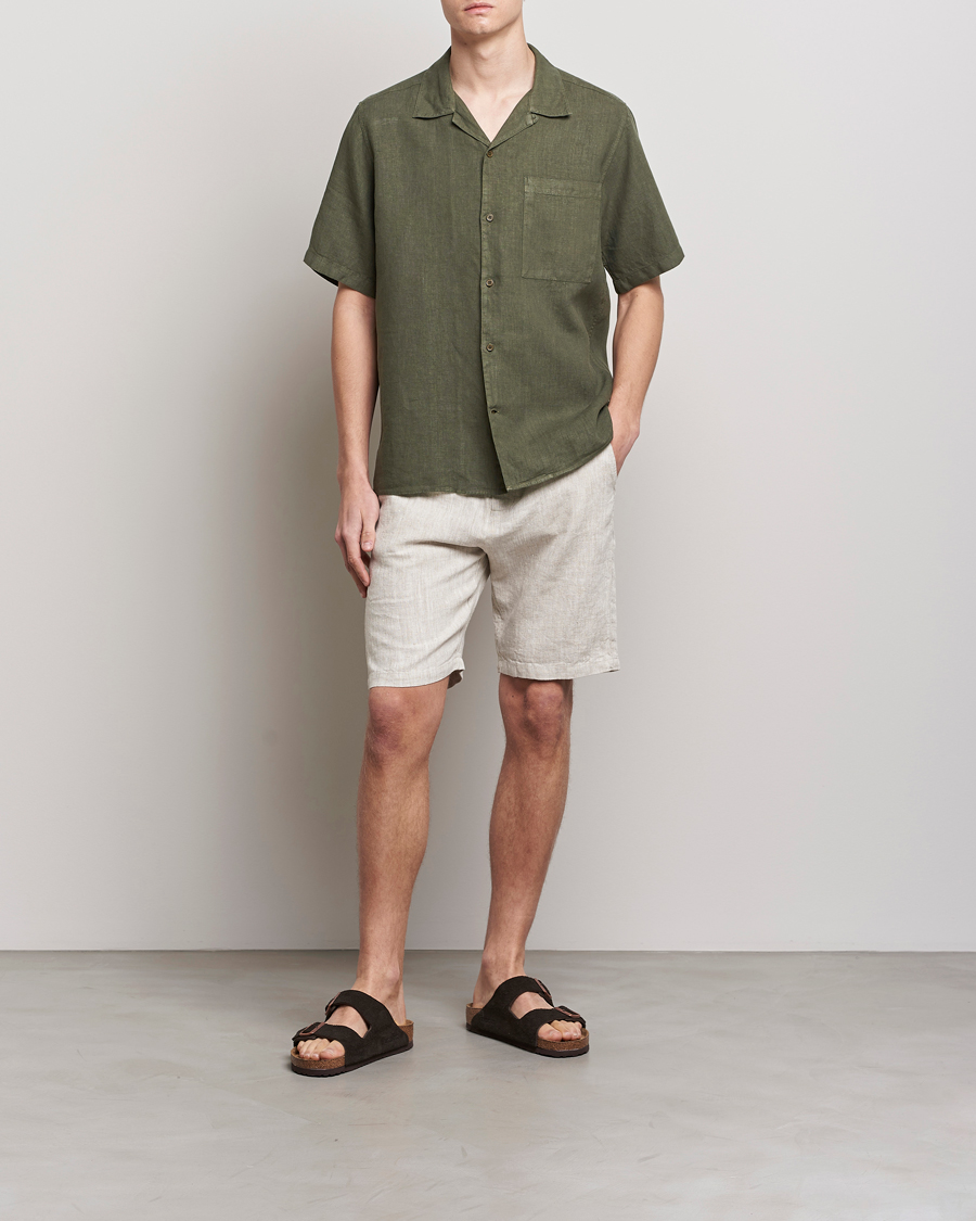 Mies | Kauluspaidat | NN07 | Julio Linen Resort Shirt Army