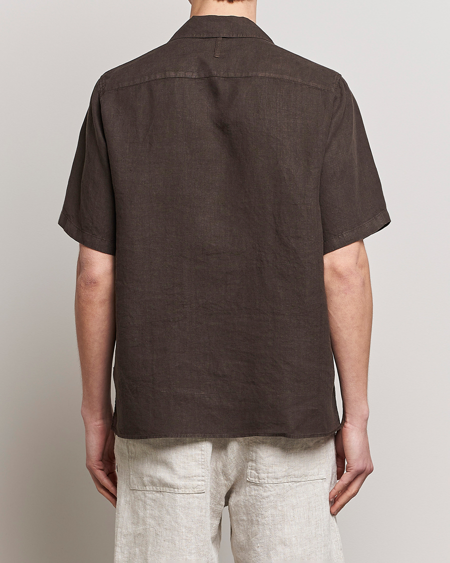 Mies | Kauluspaidat | NN07 | Julio Linen Resort Shirt Brown