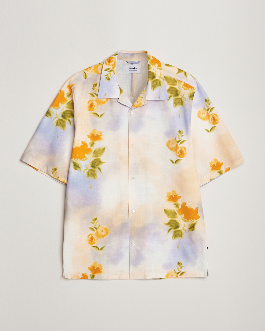 Mies | Kauluspaidat | NN07 | Ole Short Sleeve Printed Cotton/Tencel Shirt Multi