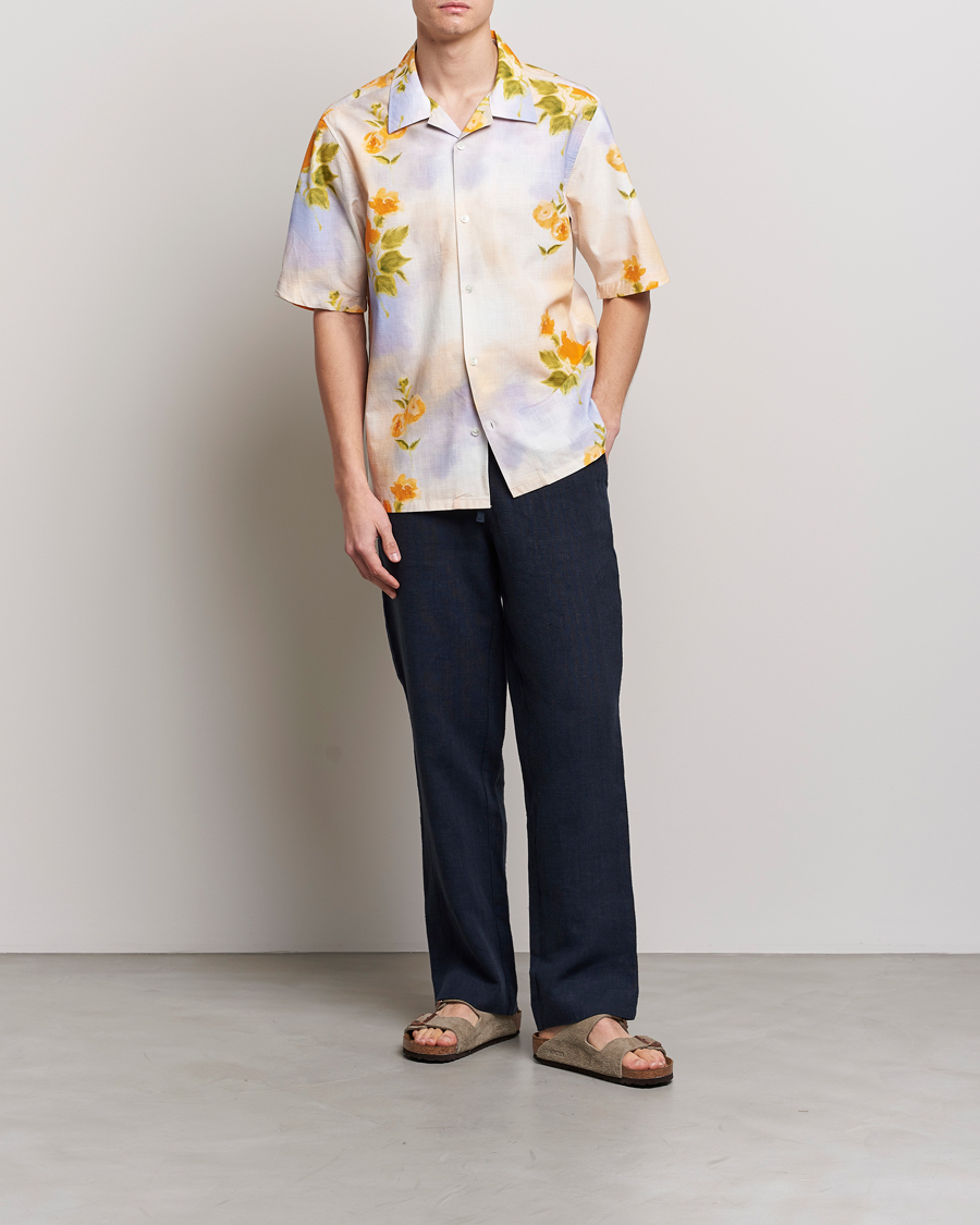 Mies | Kauluspaidat | NN07 | Ole Short Sleeve Printed Cotton/Tencel Shirt Multi