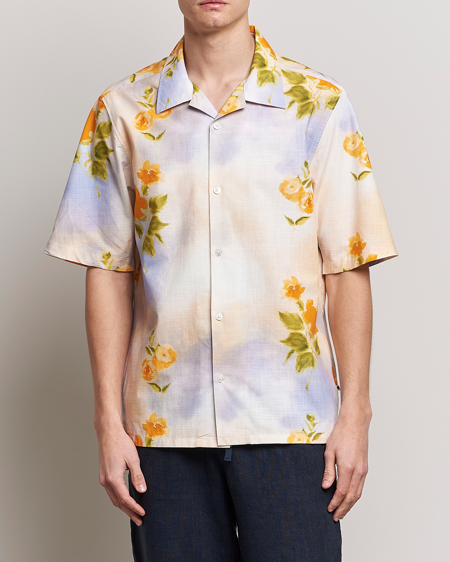 Mies | Kauluspaidat | NN07 | Ole Short Sleeve Printed Cotton/Tencel Shirt Multi