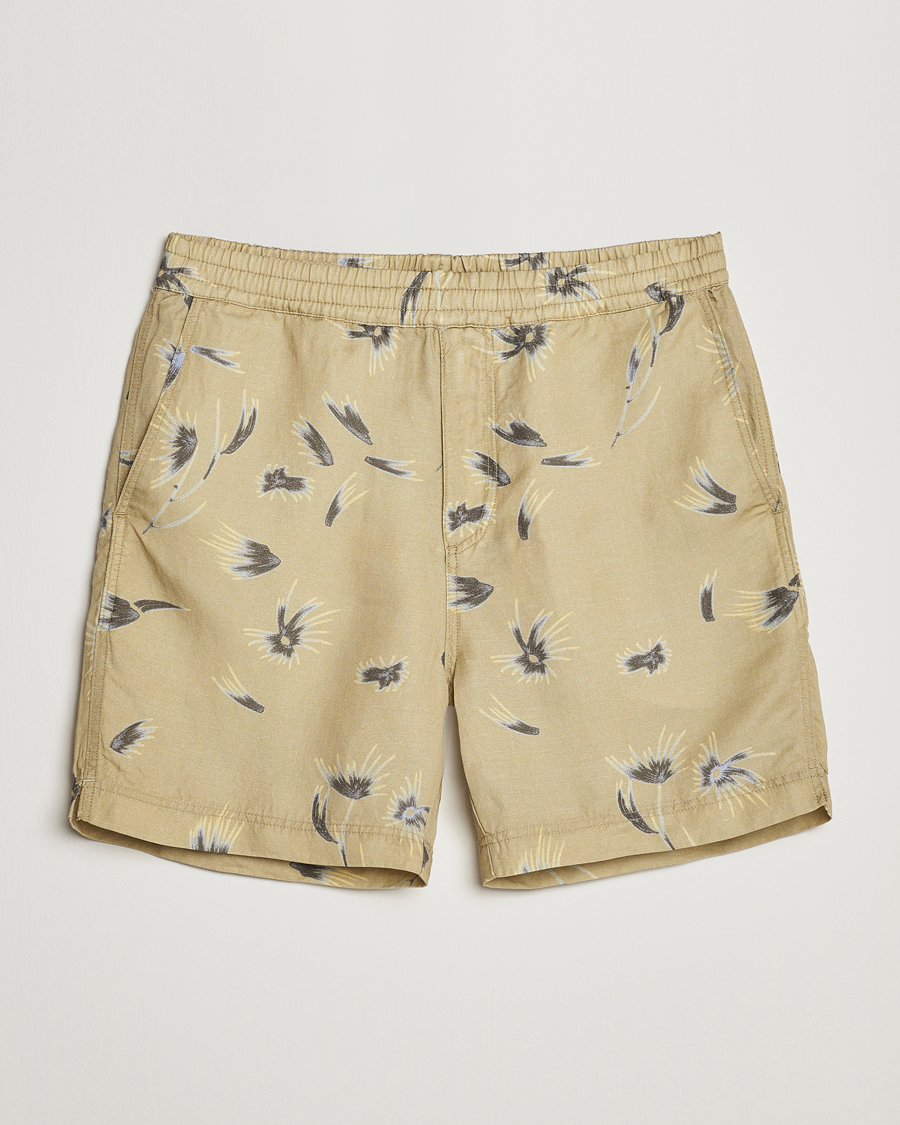 Mies | Kurenauha-shortsit | NN07 | Warren Tencel/Linen Printed Shorts Pale Olive