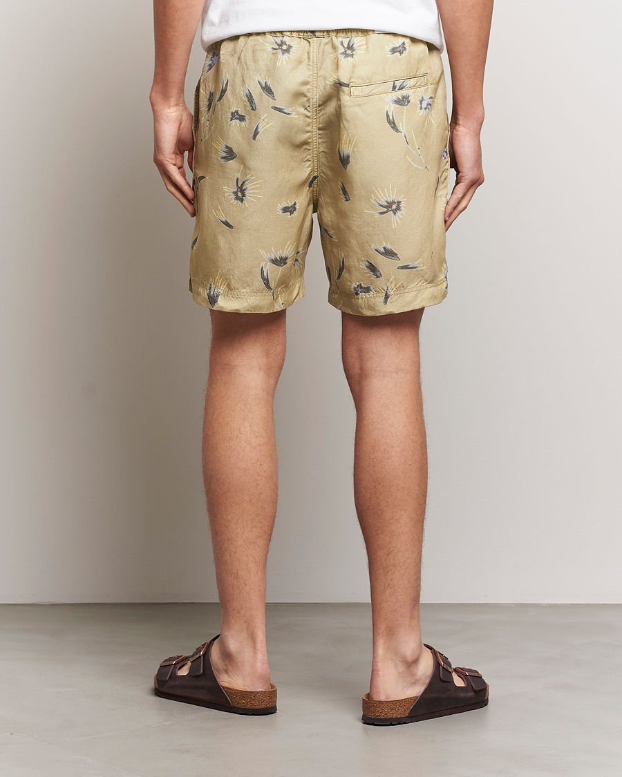Mies | Shortsit | NN07 | Warren Tencel/Linen Printed Shorts Pale Olive