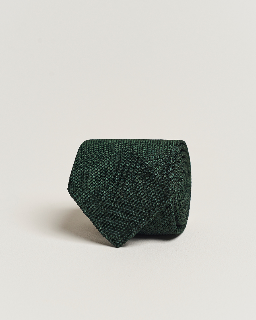 Mies | Solmiot | Finamore Napoli | Grenadine Silk Tie Forest Green
