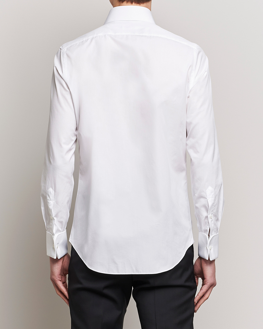 Mies | Kauluspaidat | Finamore Napoli | Milano Slim Plisse Smoking Shirt White