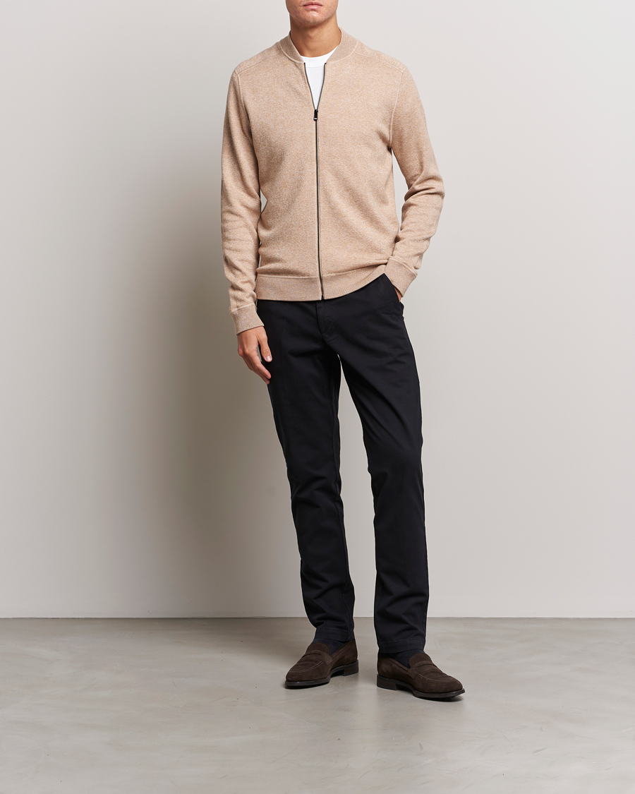Mies | Puserot | BOSS BLACK | Onorto Full Zip Sweater Medium Beige