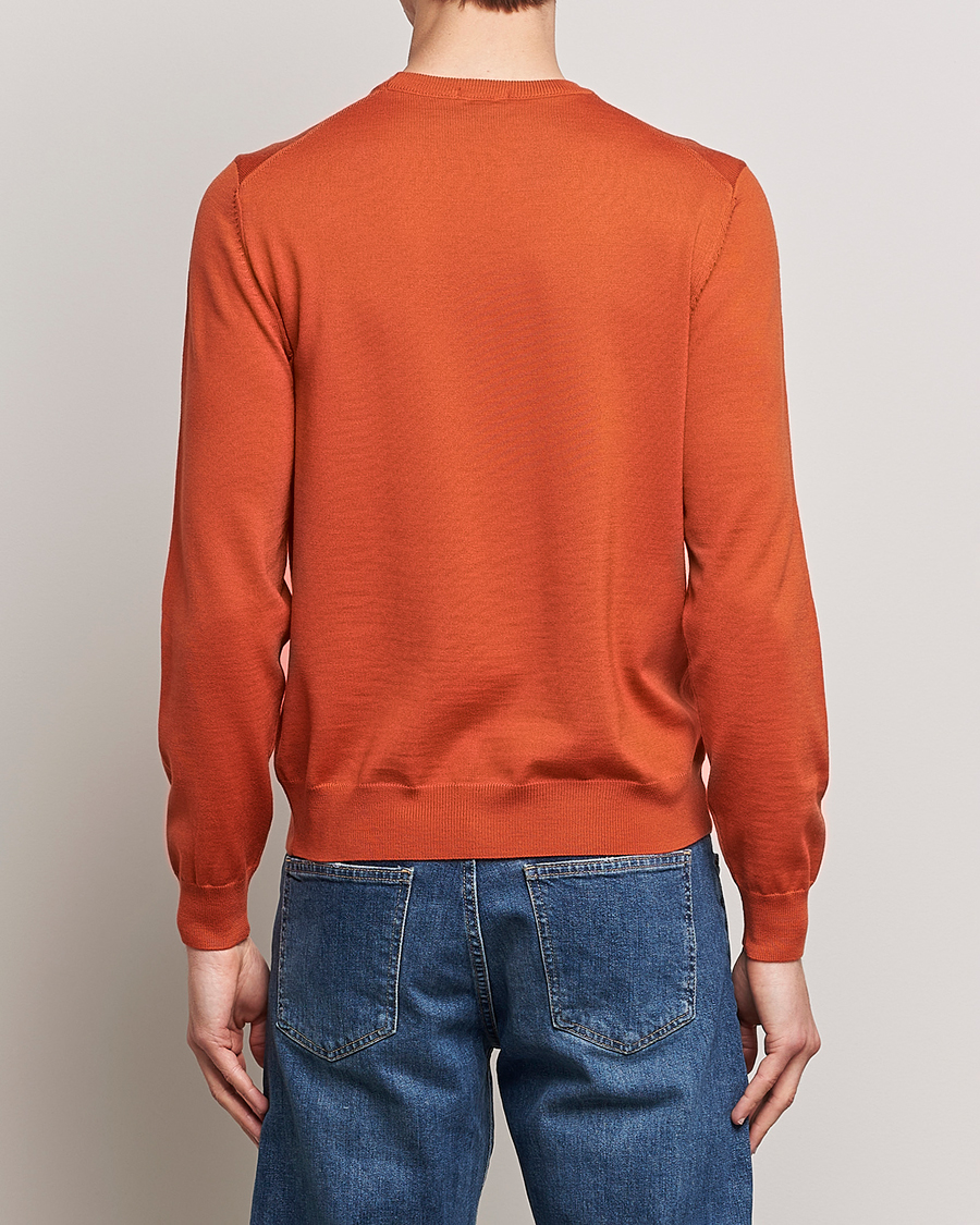 Mies | Puserot | BOSS BLACK | Botto Wool Knitted Crew Neck Sweater Dark Orange