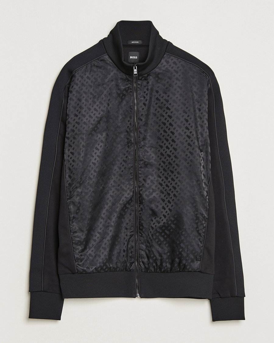 Mies | Puserot | BOSS BLACK | Shepherd Monogram Full Zip Sweater Black