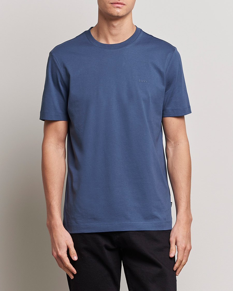 Mies | Lyhythihaiset t-paidat | BOSS BLACK | Thompson Crew Neck T-Shirt Open Blue