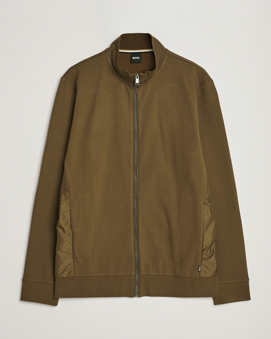 Mies | Puserot | BOSS BLACK | Shepherd Full Zip Sweater Open Green