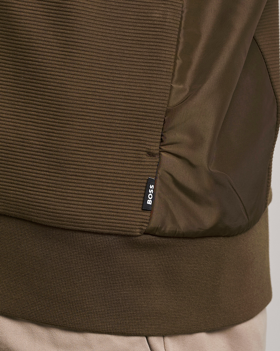 Mies | Puserot | BOSS BLACK | Shepherd Full Zip Sweater Open Green