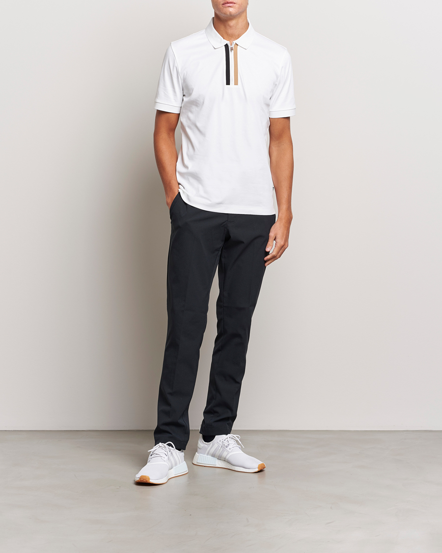 Mies | Pikeet | BOSS BLACK | Paras Half Zip Polo White