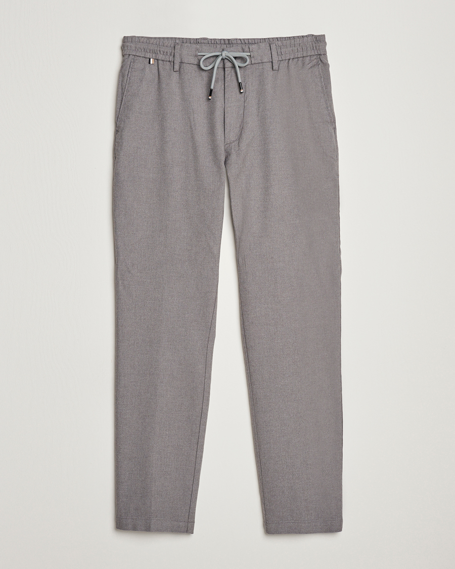 Mies | Housut | BOSS BLACK | Kane Pleated Drawstring Trousers Silver