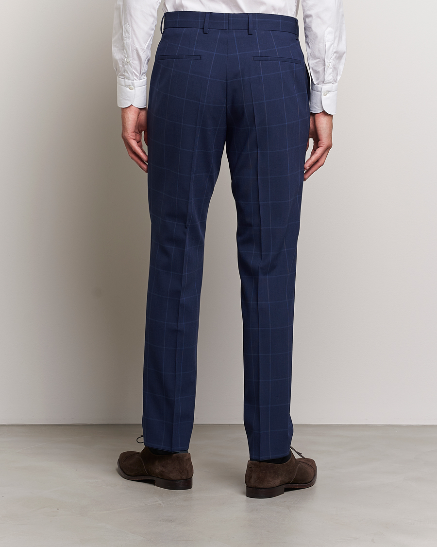 Mies | Housut | BOSS BLACK | Genius Checked Suit Trousers Dark Blue
