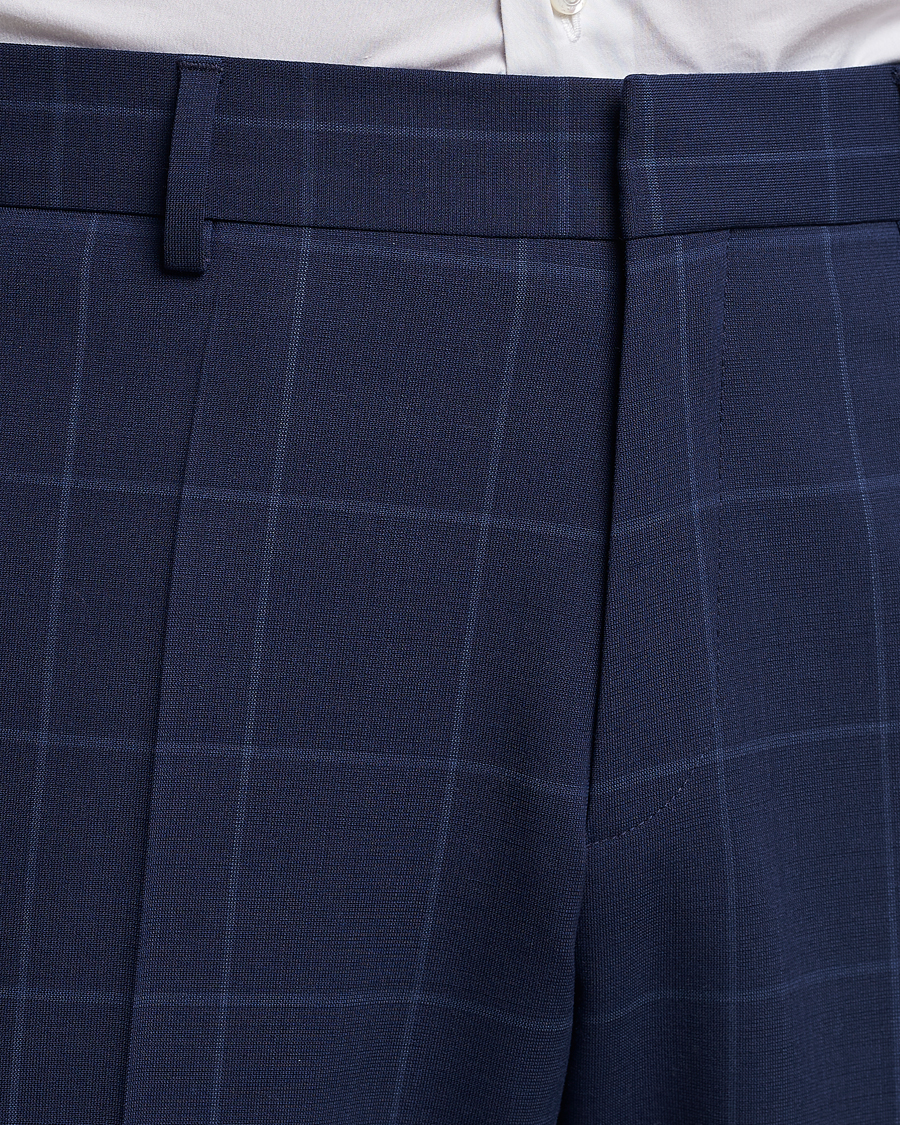 Mies | Housut | BOSS BLACK | Genius Checked Suit Trousers Dark Blue