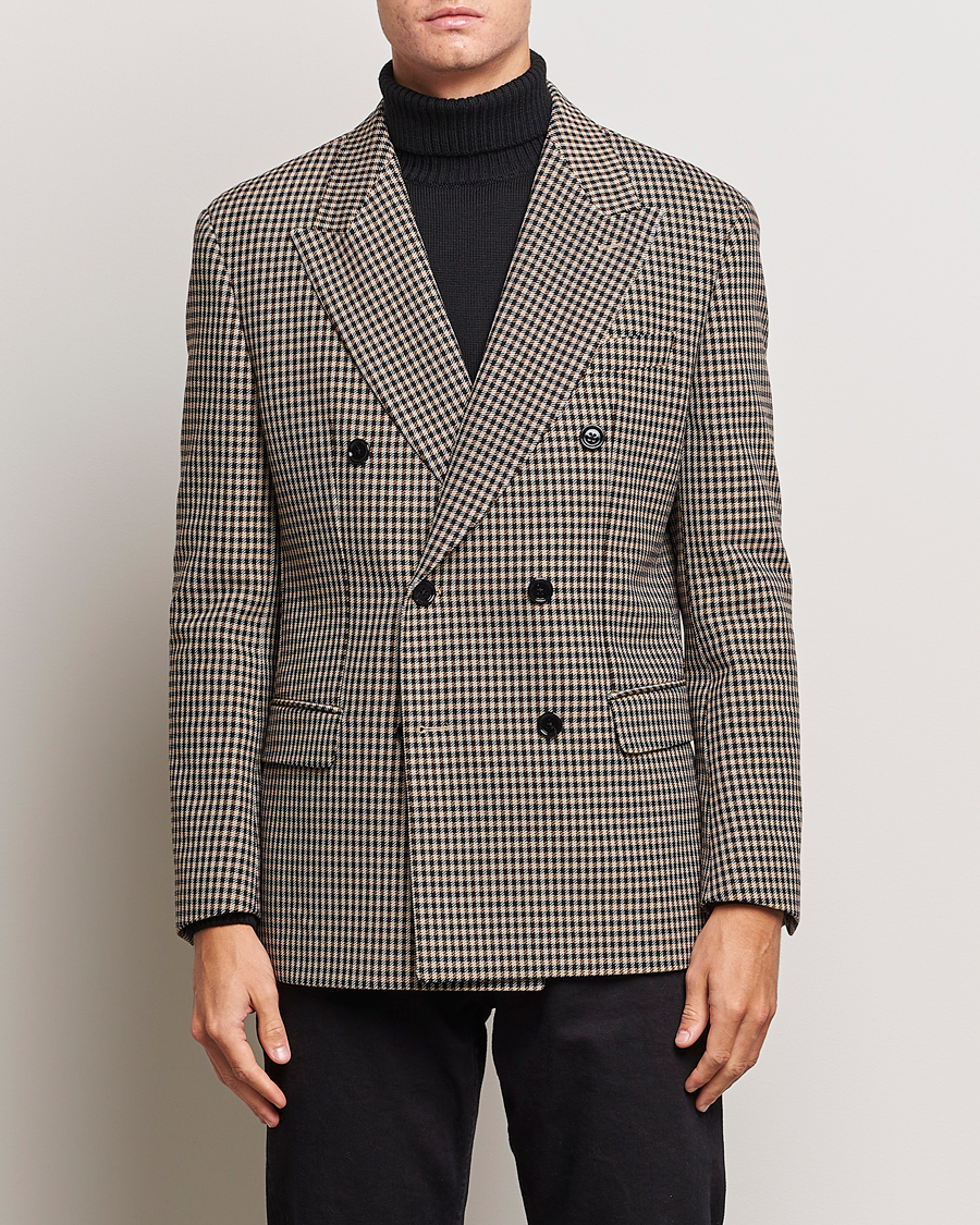 Mies | Pikkutakit | BOSS BLACK | Carper Tweed Checked Double Breasted Blazer Beige