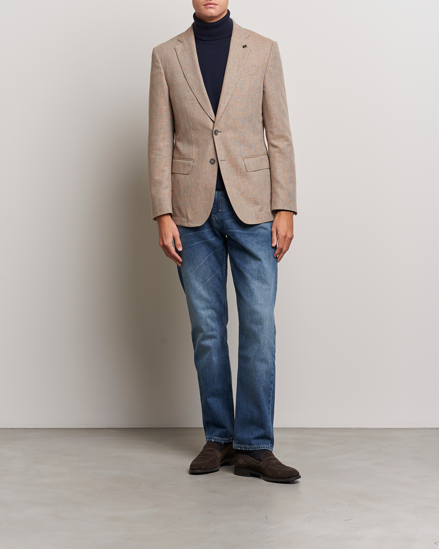 Mies | Pikkutakit | BOSS BLACK | Huston Herringbone Blazer Medium Beige