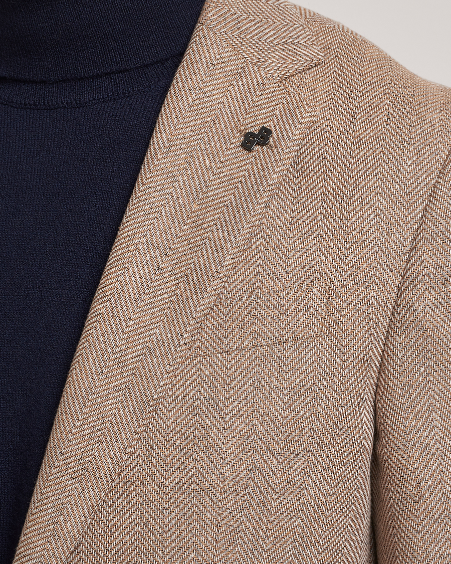 Mies | Pikkutakit | BOSS BLACK | Huston Herringbone Blazer Medium Beige
