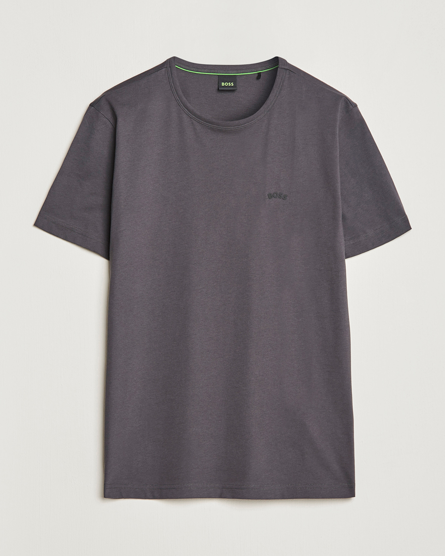Mies |  | BOSS GREEN | Curved Logo Crew Neck T-Shirt Dark Grey