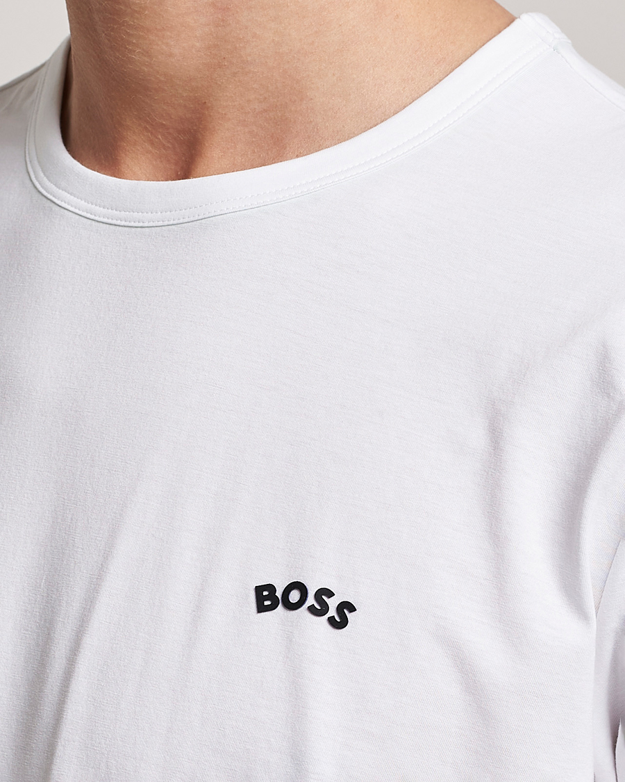 Mies | T-paidat | BOSS GREEN | Curved Logo Crew Neck T-Shirt Natural