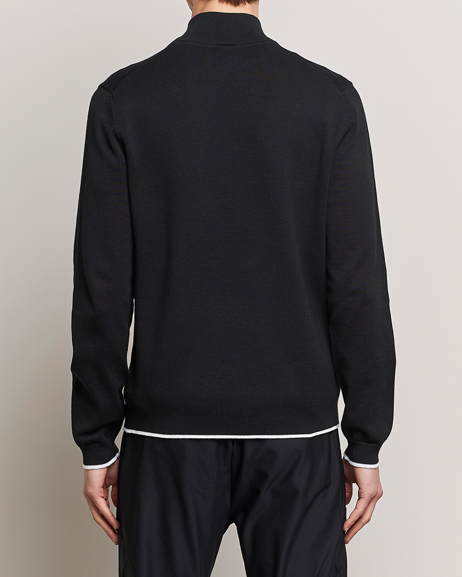 Mies | Puserot | BOSS GREEN | Zallo Knitted Half Zip Sweater Black