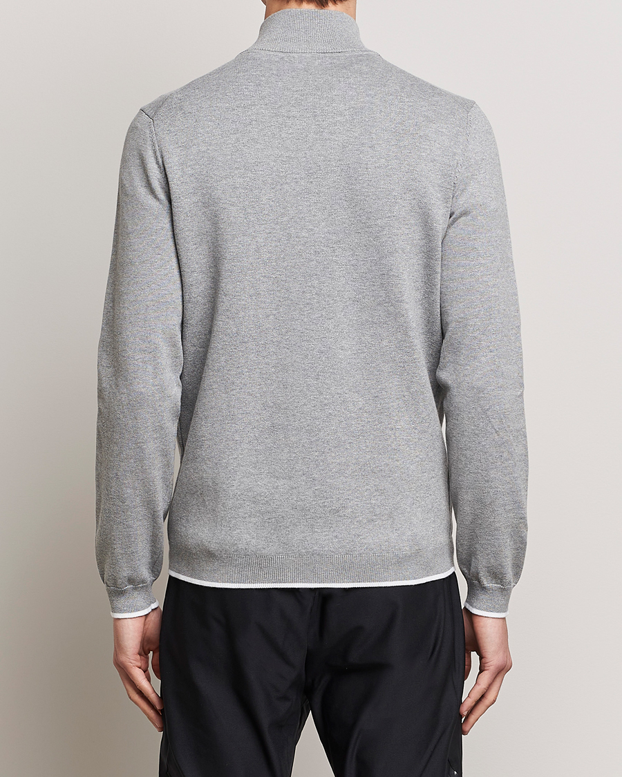 Mies | Puserot | BOSS GREEN | Zallo Knitted Half Zip Sweater Light Grey