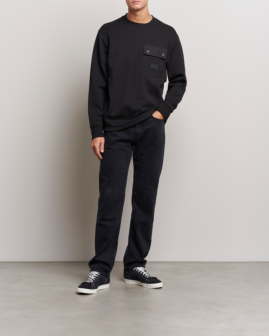 Mies | Puserot | HUGO | Dhaluli Pocket Crew Neck Sweatshirt Black