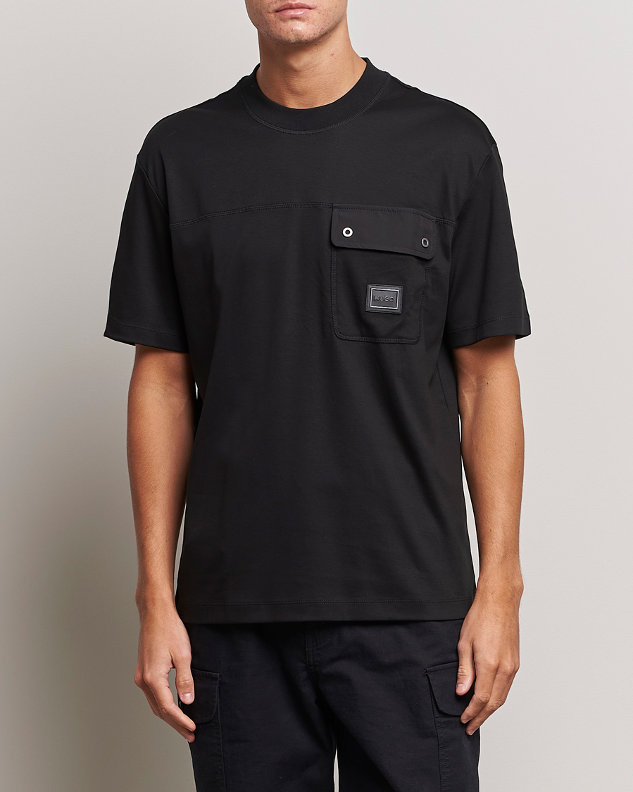 Mies | Mustat t-paidat | HUGO | Dyans Crew Neck Pocket T-Shirt Black