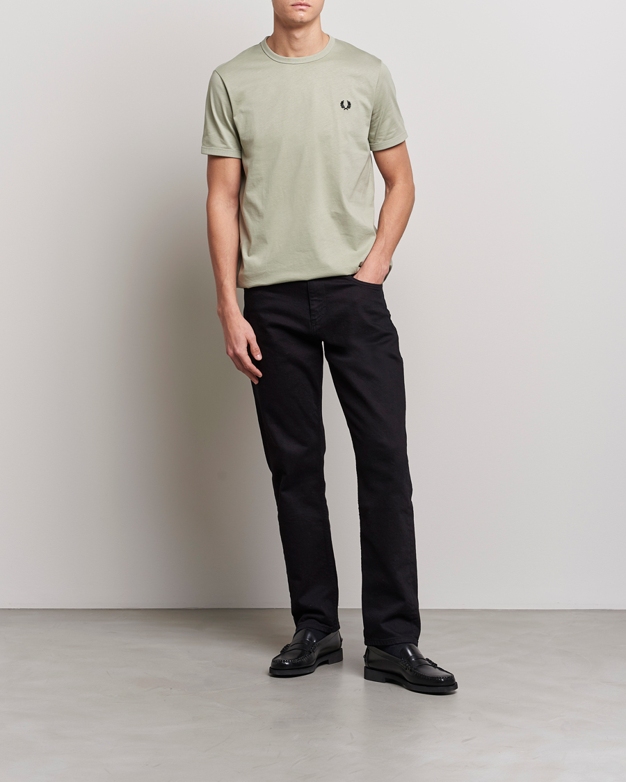 Mies | T-paidat | Fred Perry | Ringer Cotton T-Shirt Seagrass