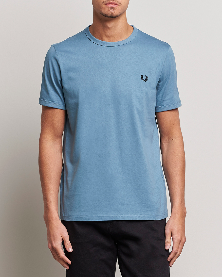 Mies | Fred Perry | Fred Perry | Ringer Cotton T-Shirt Ash Blue