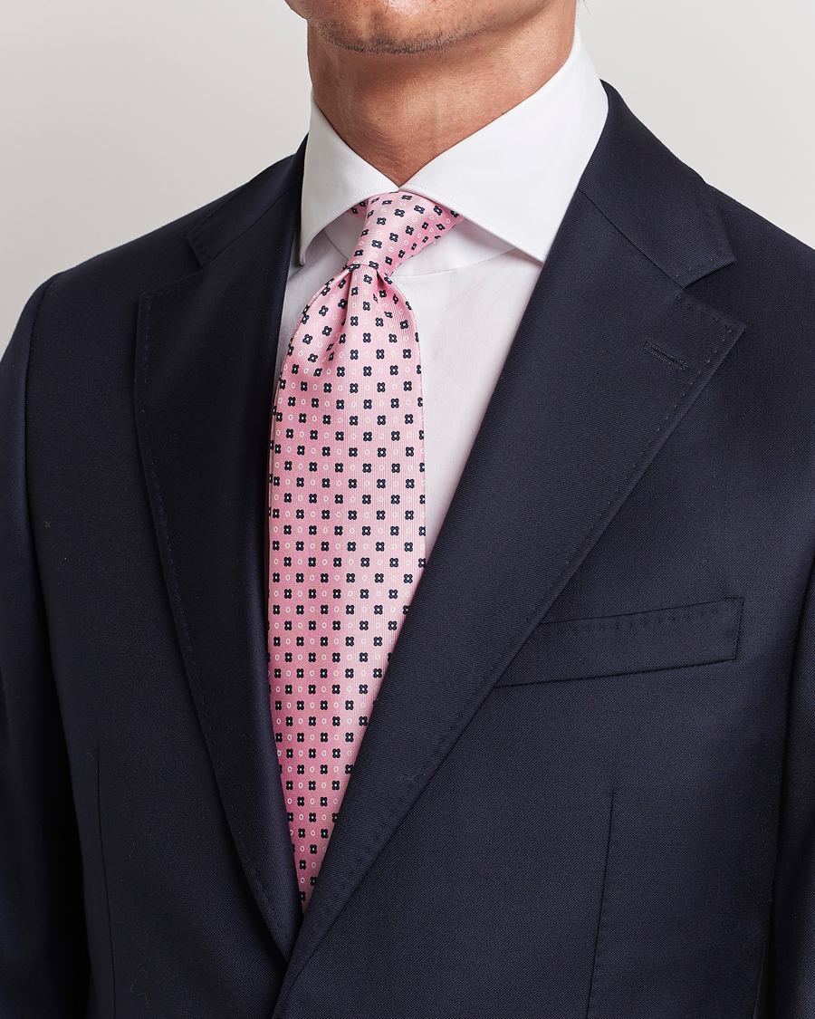 Mies | E. Marinella | E. Marinella | 3-Fold Printed Silk Tie Pink