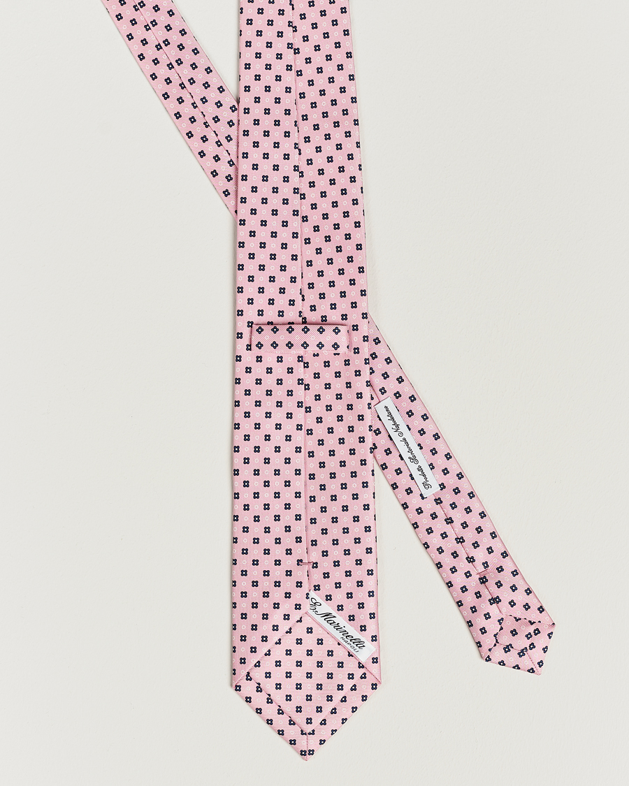 Mies | E. Marinella 3-Fold Printed Silk Tie Pink | E. Marinella | 3-Fold Printed Silk Tie Pink