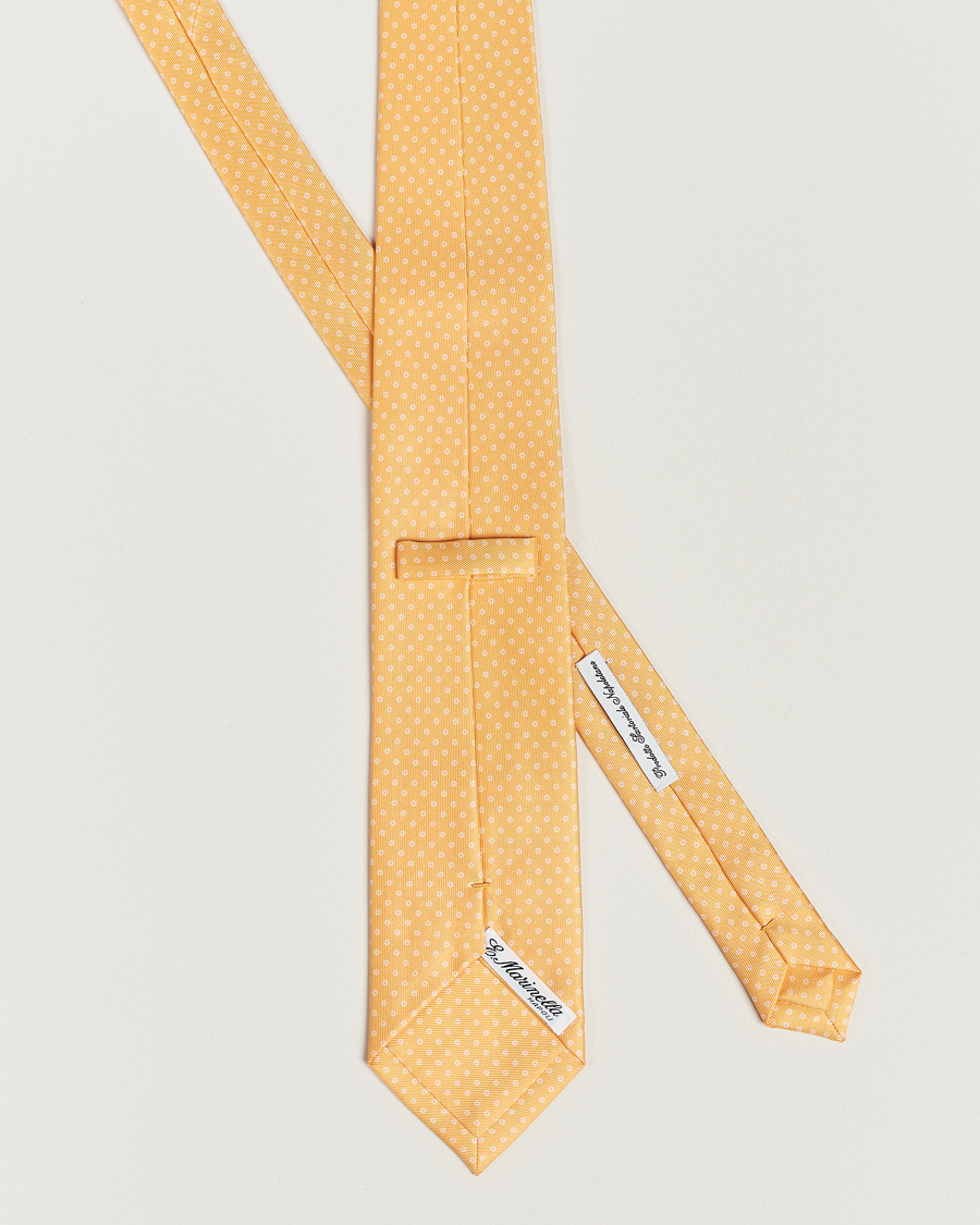 Mies | E. Marinella 3-Fold Printed Silk Tie Yellow | E. Marinella | 3-Fold Printed Silk Tie Yellow