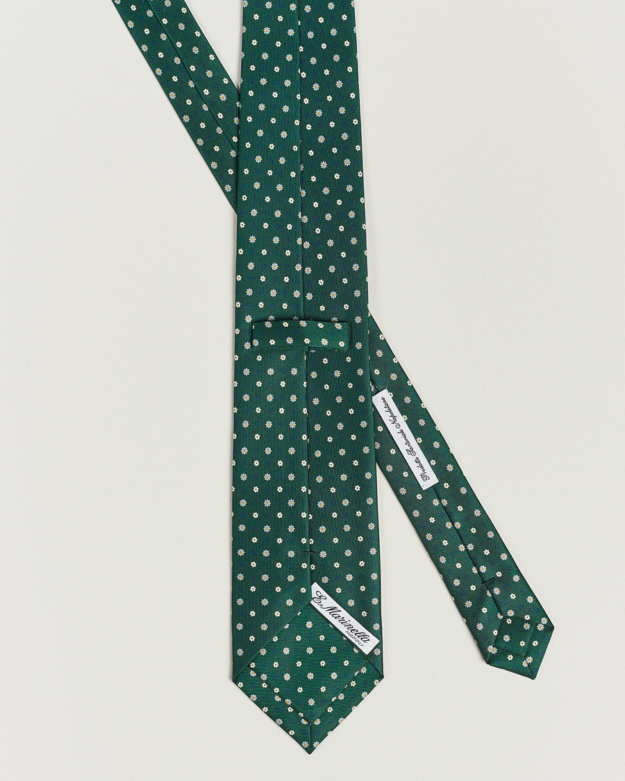 Mies | E. Marinella 3-Fold Printed Silk Tie Racing Green | E. Marinella | 3-Fold Printed Silk Tie Racing Green