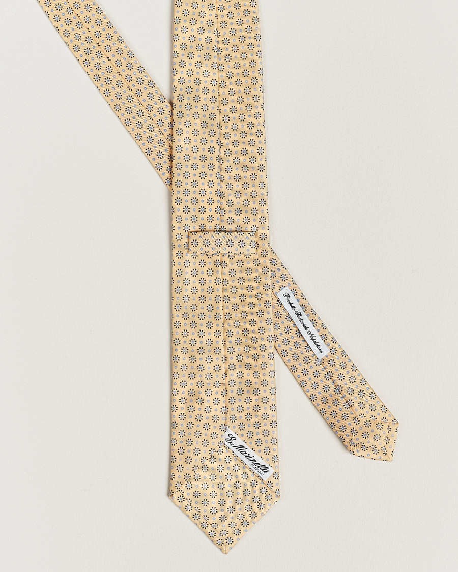 Mies | E. Marinella 3-Fold Printed Silk Tie Pale Yellow | E. Marinella | 3-Fold Printed Silk Tie Pale Yellow