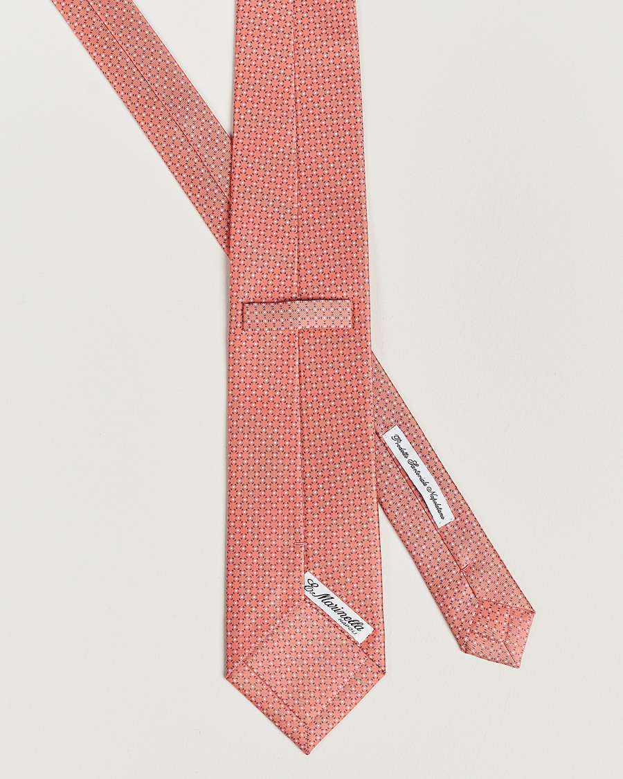 Mies | E. Marinella 3-Fold Printed Silk Tie Orange | E. Marinella | 3-Fold Printed Silk Tie Orange