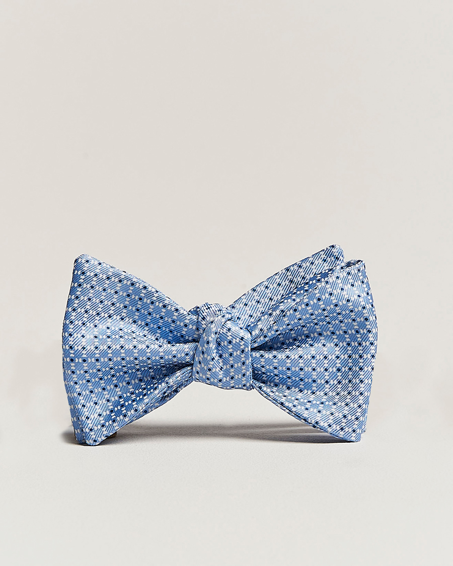 Mies | E. Marinella Printed Silk Bow Tie Light Blue | E. Marinella | Printed Silk Bow Tie Light Blue