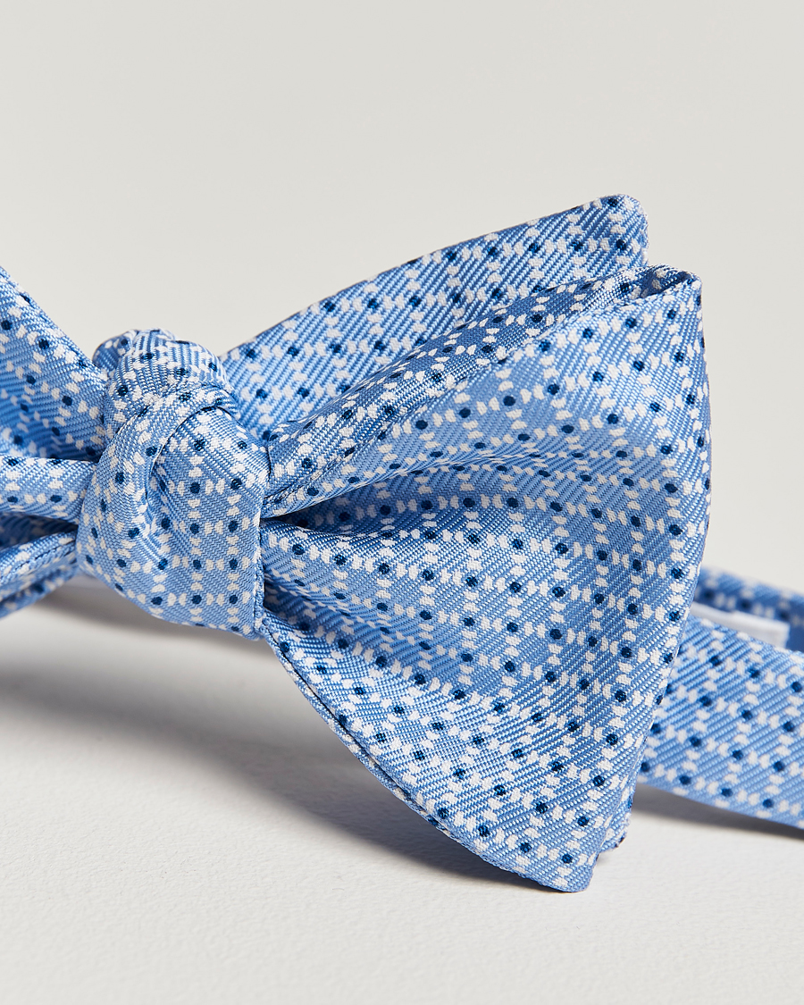 Mies | E. Marinella Printed Silk Bow Tie Light Blue | E. Marinella | Printed Silk Bow Tie Light Blue