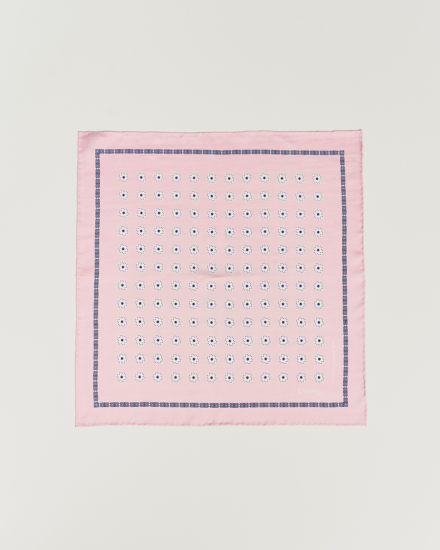 Mies | E. Marinella Printed Silk Pocket Square Pink | E. Marinella | Printed Silk Pocket Square Pink