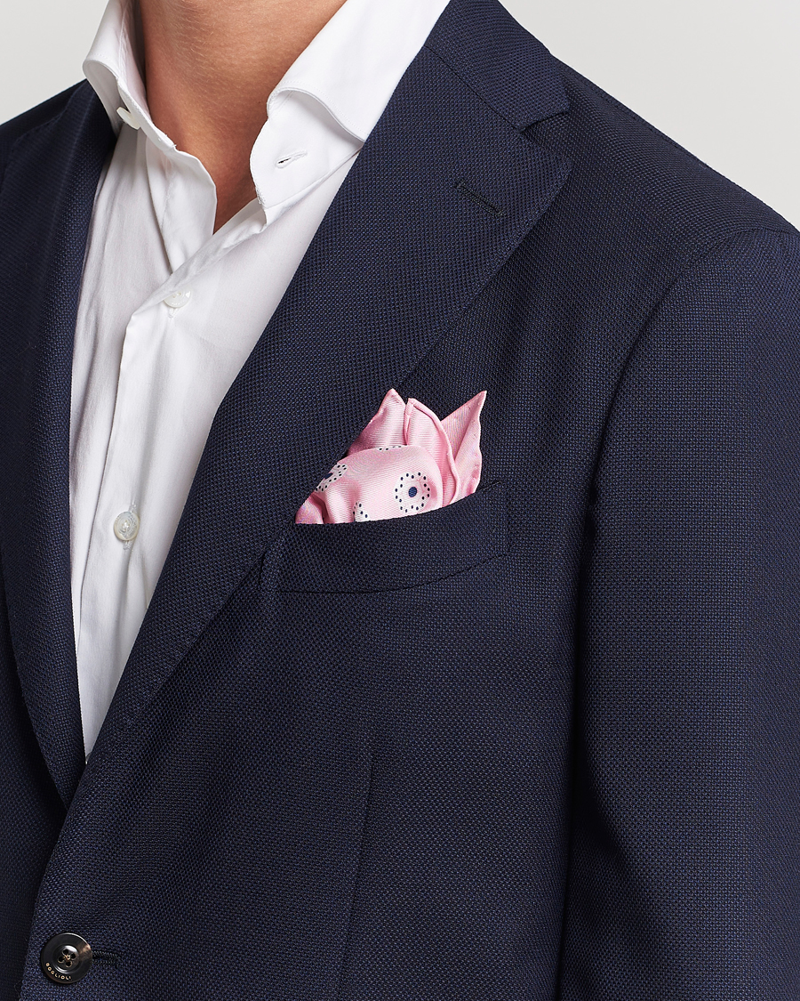 Mies | E. Marinella Printed Silk Pocket Square Pink | E. Marinella | Printed Silk Pocket Square Pink