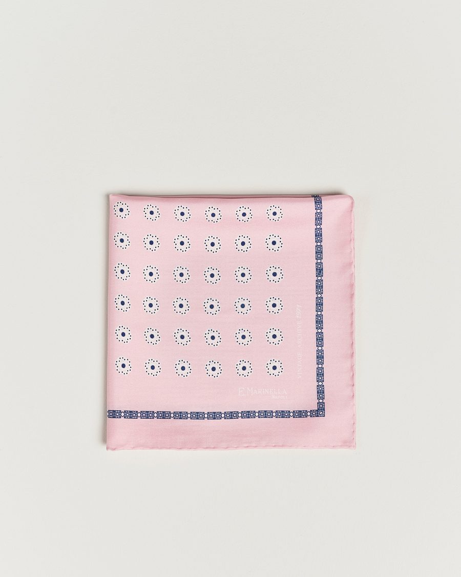 Mies | E. Marinella Printed Silk Pocket Square Pink | E. Marinella | Printed Silk Pocket Square Pink