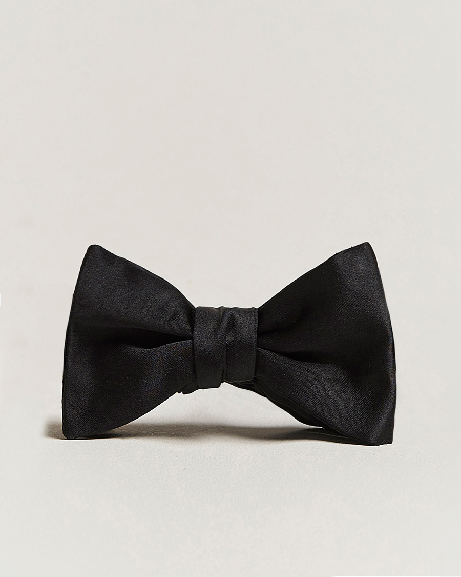 Mies | E. Marinella Silk Bow Tie Black Satin | E. Marinella | Silk Bow Tie Black Satin