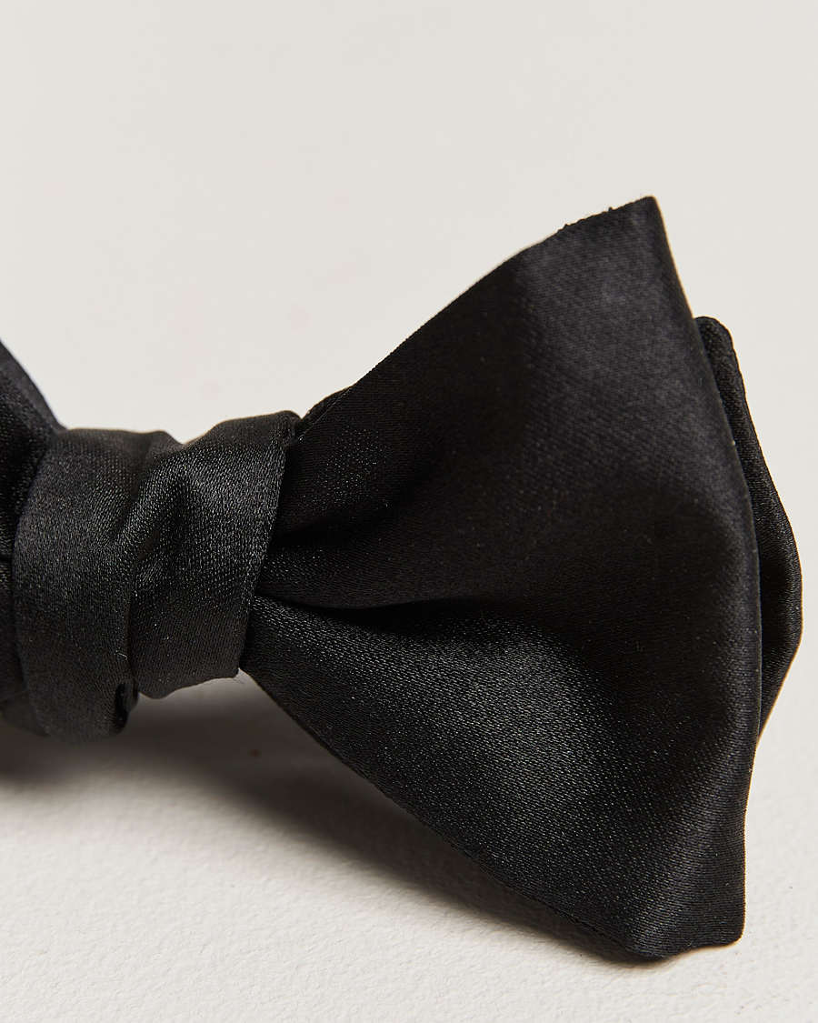 Mies | E. Marinella Silk Bow Tie Black Satin | E. Marinella | Silk Bow Tie Black Satin