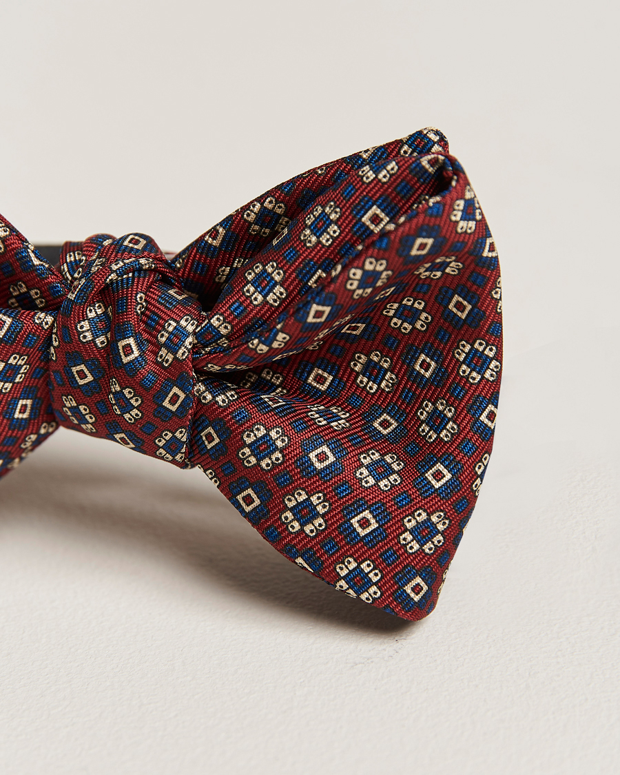 Mies | E. Marinella Printed Silk Bow Tie Burgundy | E. Marinella | Printed Silk Bow Tie Burgundy